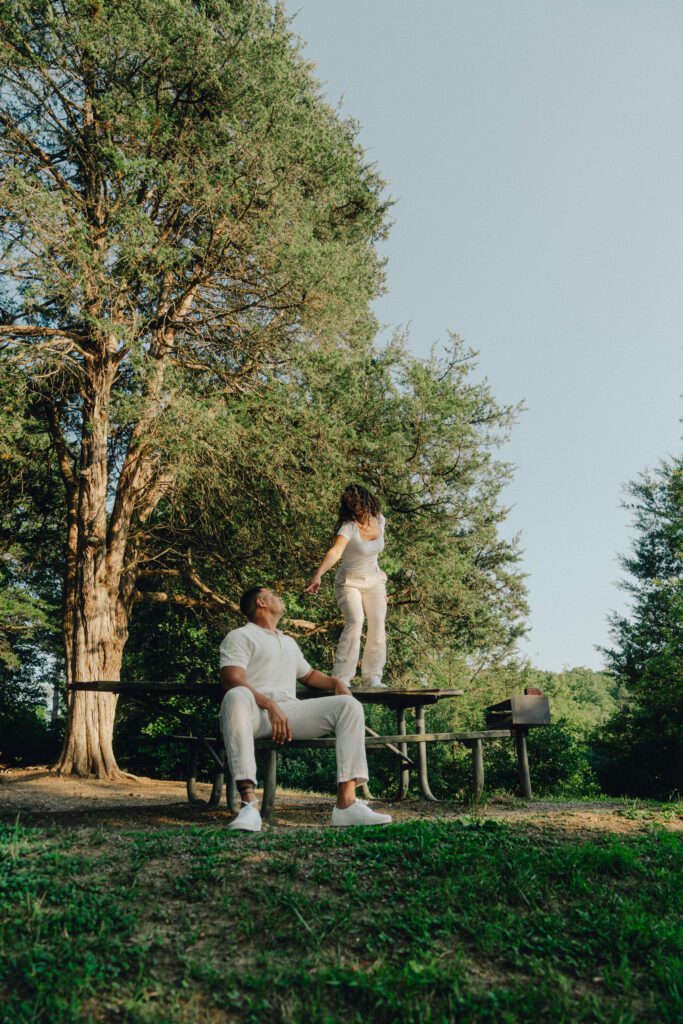 picnic in the park engagement